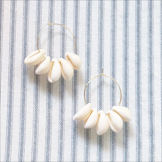 Cowrie Hoops