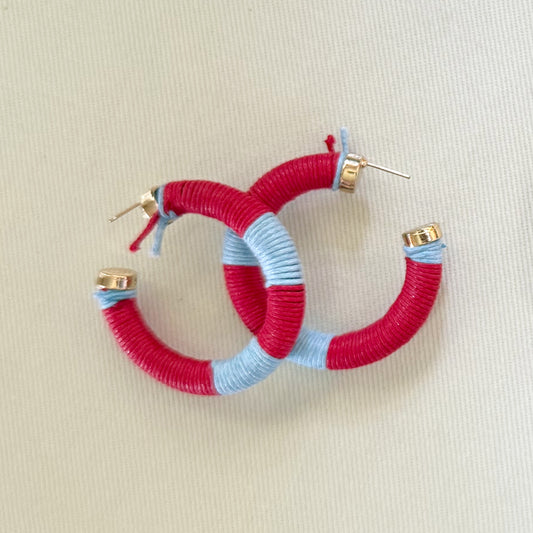 Americana Wrapped Hoop Earrings